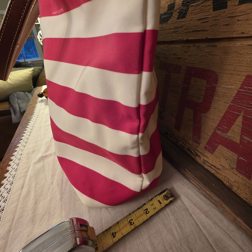 Dooney & Bourke Red and White Striped Tote Bag - Picture 6 of 13